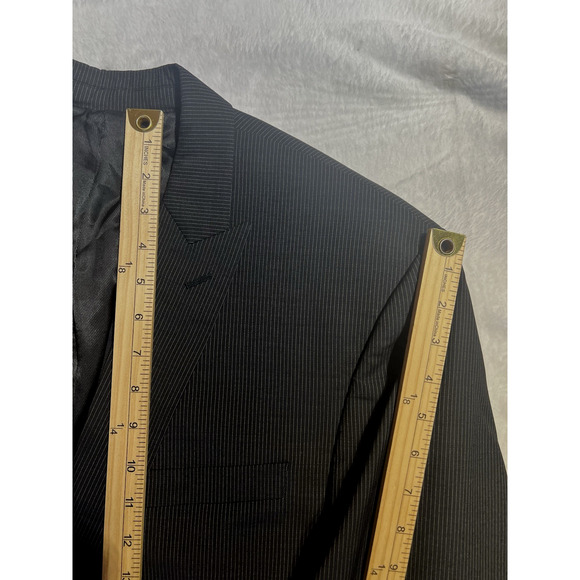 Calvin Klein 44L Mens Blazer Charcoal Gray Micro Stripe Sport Jacket - Picture 14 of 16